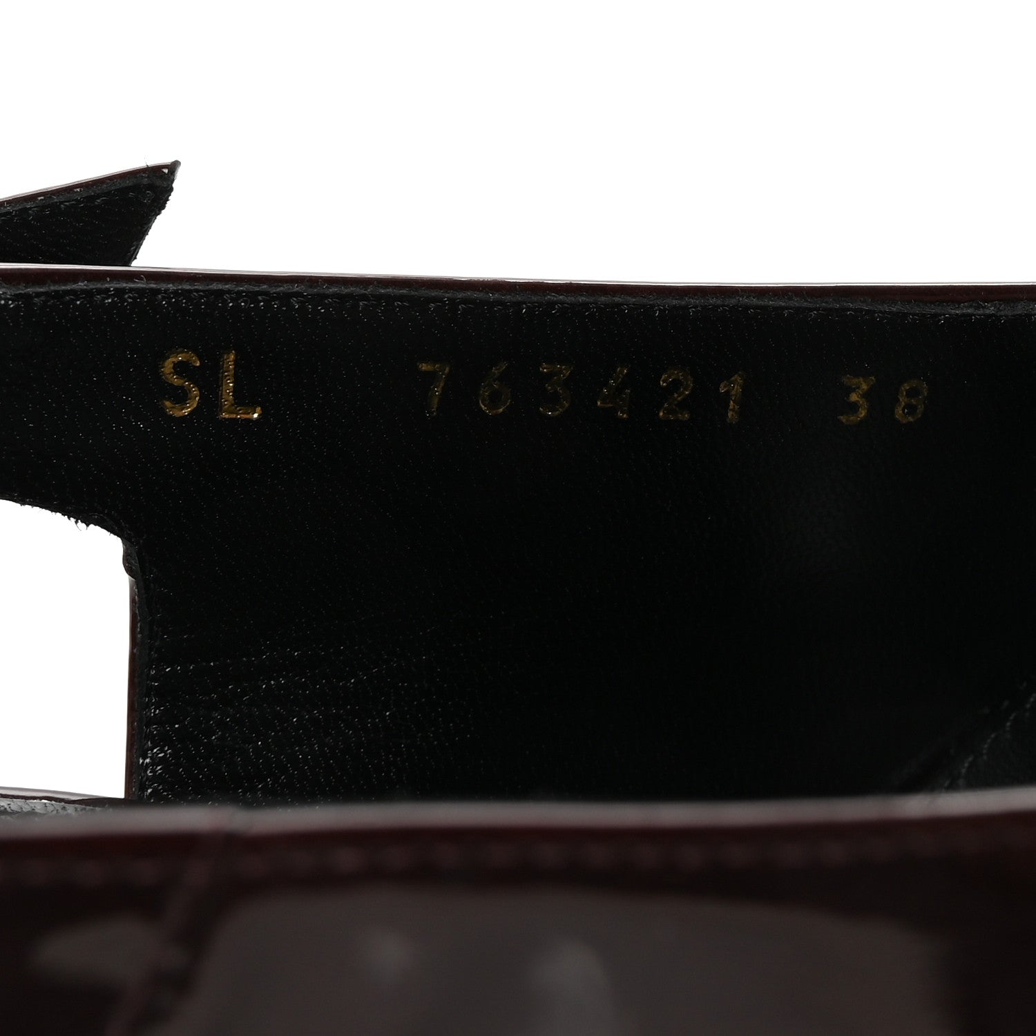 Saint Laurent Vernice Gloss Lee 110 Slingback Pumps 38 Marron Glacé 8 of 9