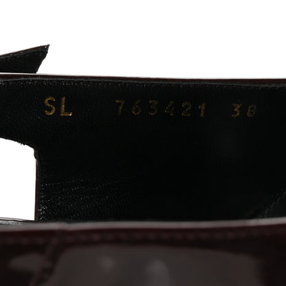 Saint Laurent Vernice Gloss Lee 110 Slingback Pumps 38 Marron Glacé 8 of 9