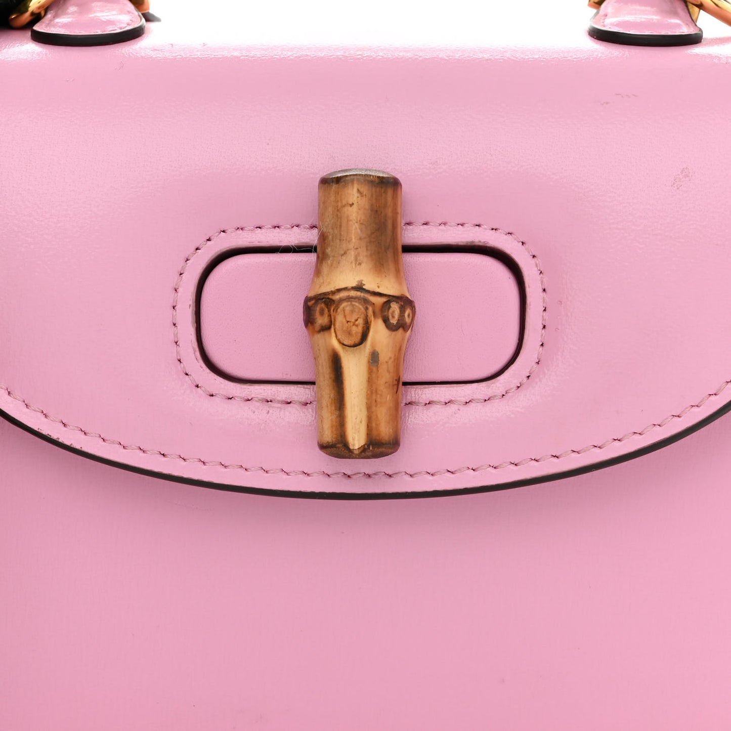 Boarded Dyana Lux Calfskin Web Mini Bamboo 1947 Top Handle Bag Nice Pink