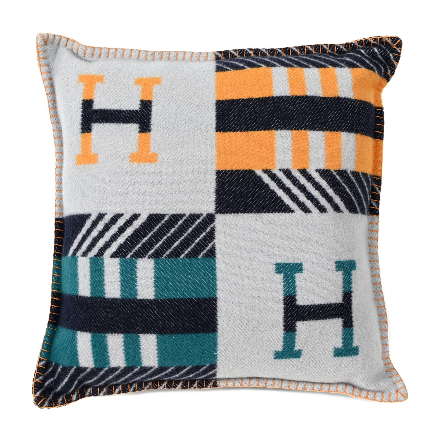 Hermes Wool Cashmere Avalon Jump'H Pillow PM Acier Encre 2 of 3