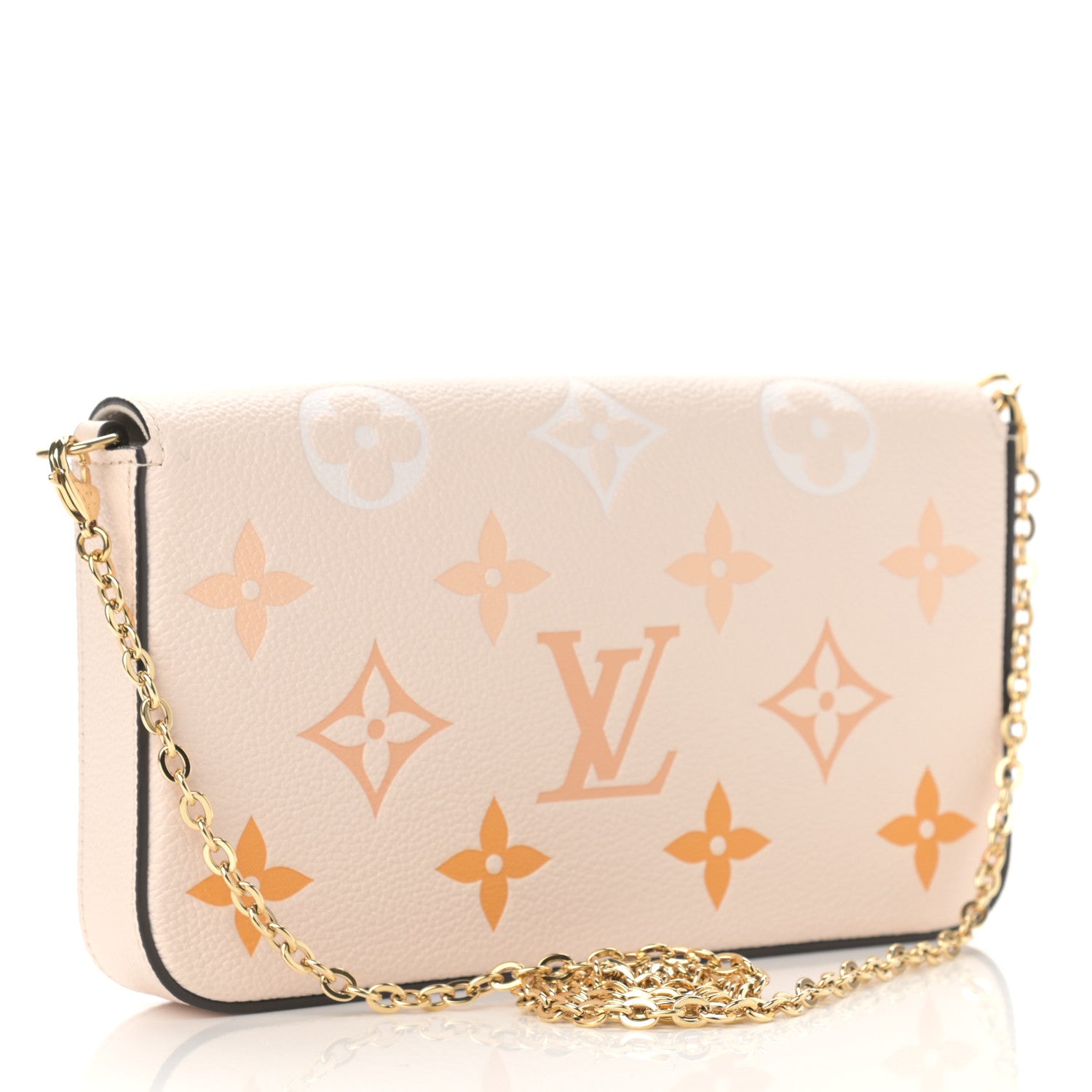 Louis Vuitton Empreinte Monogram Giant By The Pool Felicie Pochette Chain Wallet Cream Saffron 4 of 13