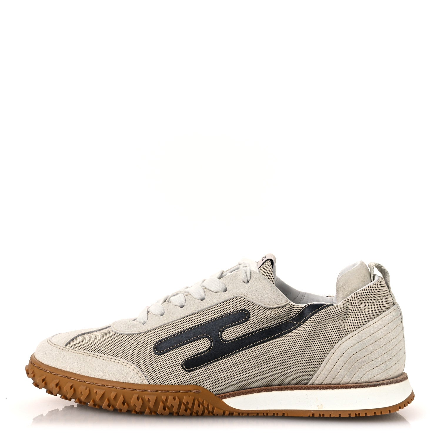 Hermes Toile Suede Goatskin Jet Sneakers 38 Multicolored Prunoir 1 of 14