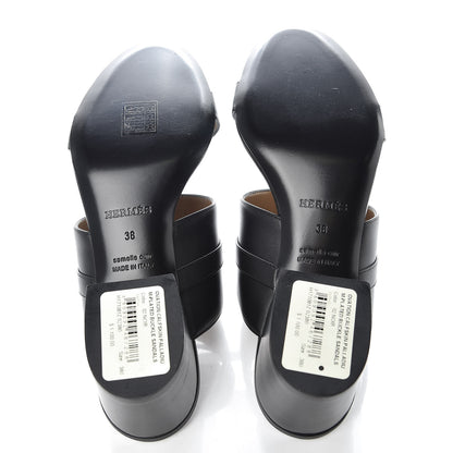 Hermes Calfskin Ovation Buckle Sandals 38 Black 5 of 8