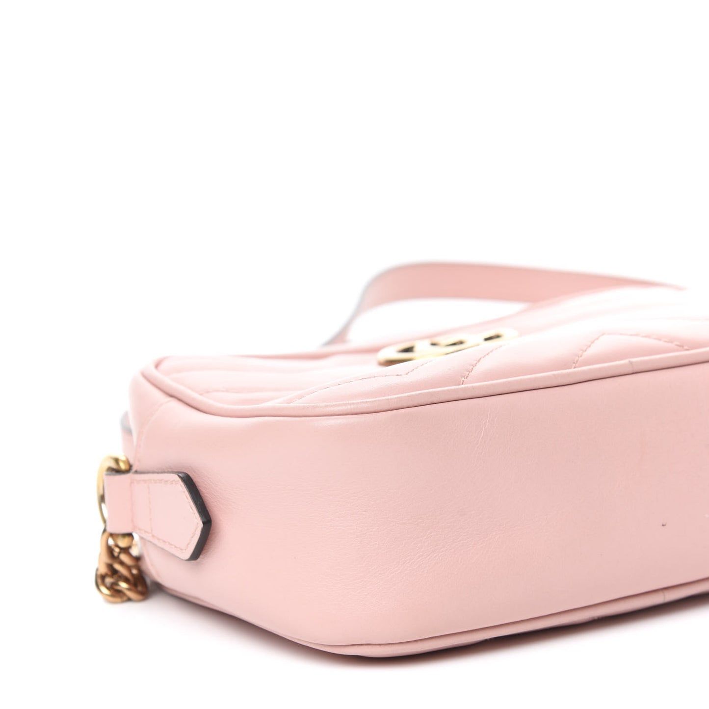 Calfskin Matelasse Mini GG Marmont Chain Shoulder Bag Perfect Pink