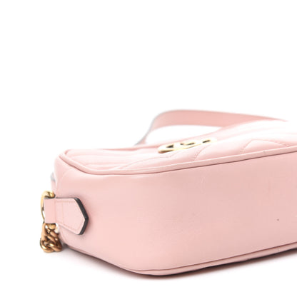 Gucci Calfskin Matelasse Mini GG Marmont Chain Shoulder Bag Perfect Pink 6 of 11
