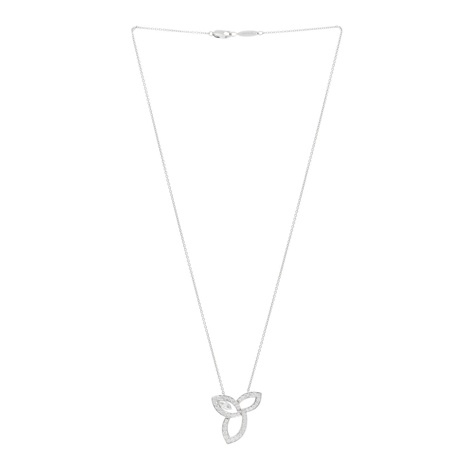 Harry Winston Platinum Diamond Lily Cluster Pendant Necklace 3 of 4