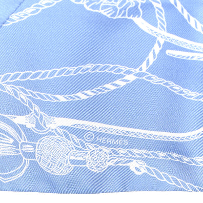 Hermes Silk Passementerie Maxi Twilly Cut Lavande Marine White 4 of 5