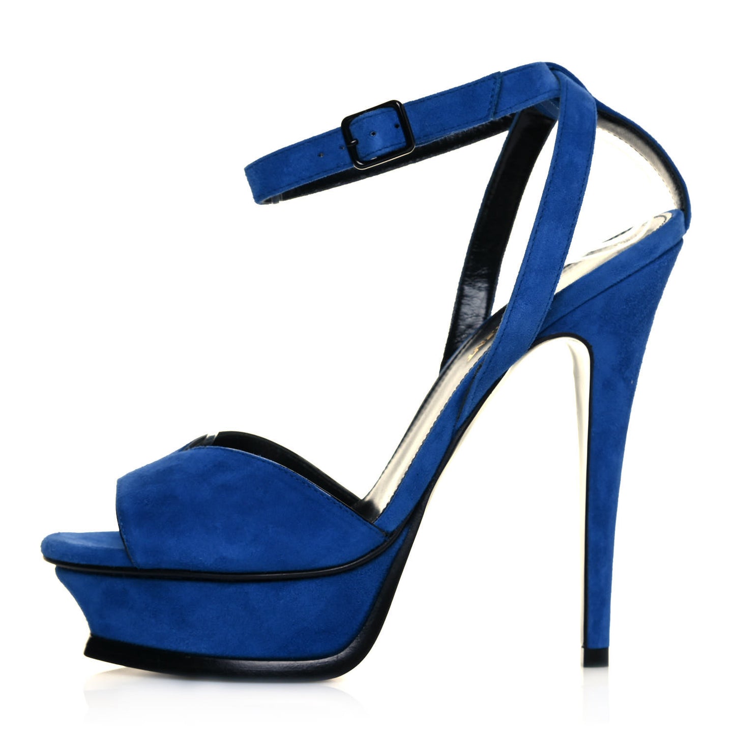 Kid Scamosciato Tribute 105 Open Toe Platform Sandals 35.5 Bleu Majorelle