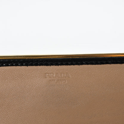 Prada Spazzolato Metal Bar Flap Wallet Nero Black 6 of 8