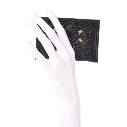 Chanel Caviar Quilted Filigree Card Holder Black 2 of 8