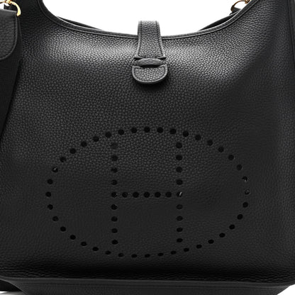 Hermes Taurillon Clemence Evelyne III GM Black 8 of 10