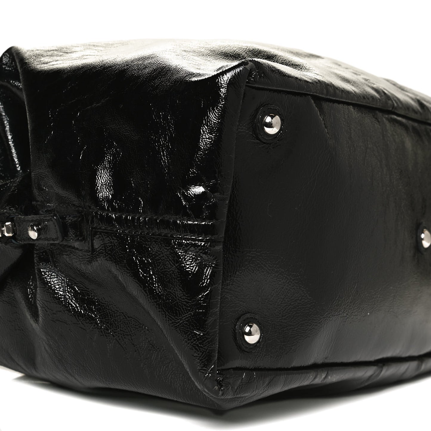 Textured Patent Medium Easy Y Bag Black