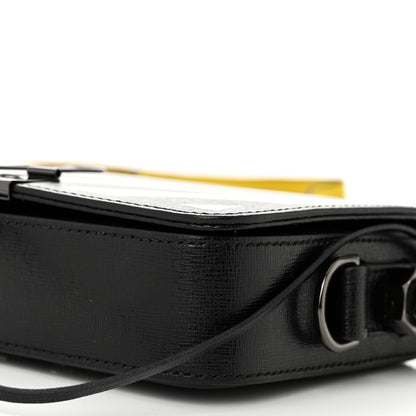 Off-White Saffiano Striped Mini Diag Binder Clip Bag Black White Yellow 12 of 14
