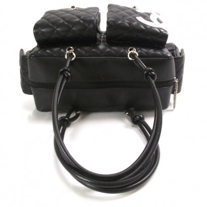 Chanel Calfskin Quilted Large Cambon Multipocket Reporter Black White 6 of 12