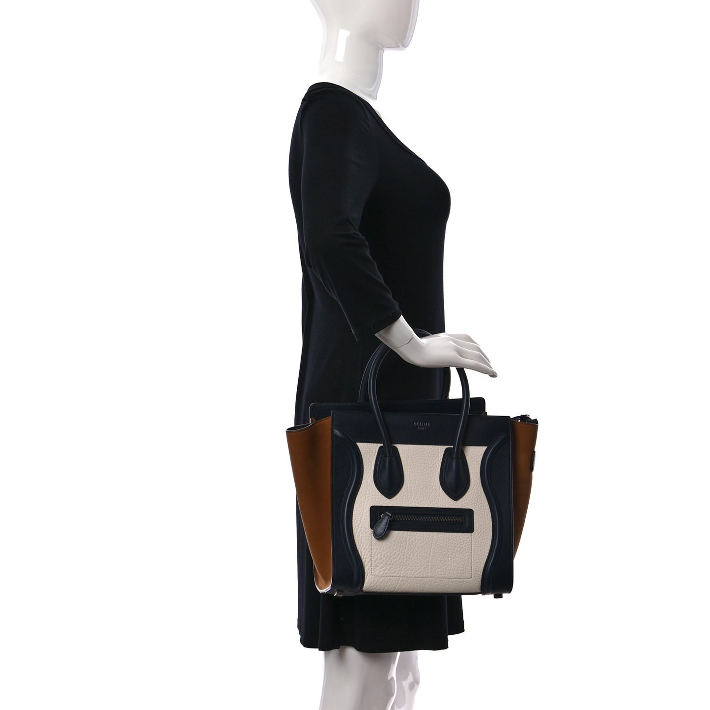 Baby Grained Calfskin Nubuck Micro Tri-Color Luggage White