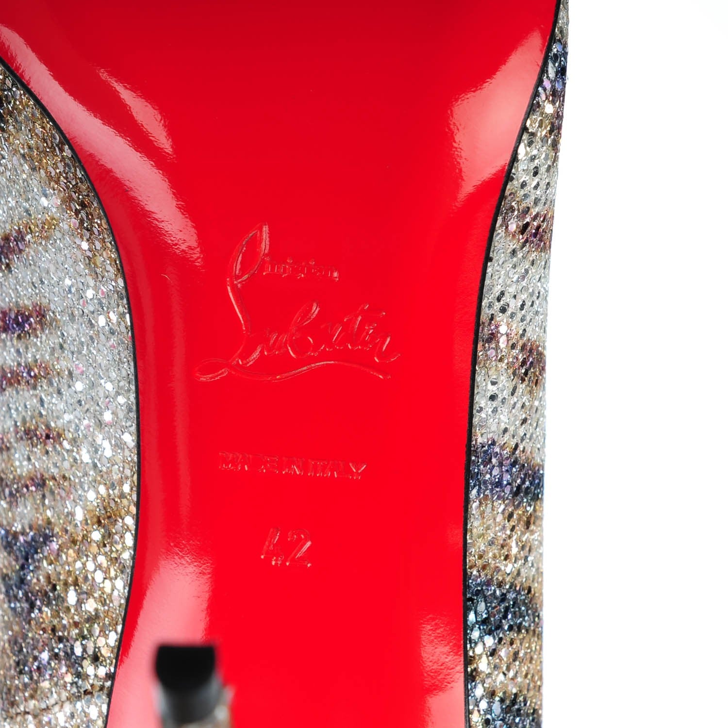 Christian Louboutin Glitter Sirene Pigalle Follies 100 Pumps 42 Gold 7 of 8