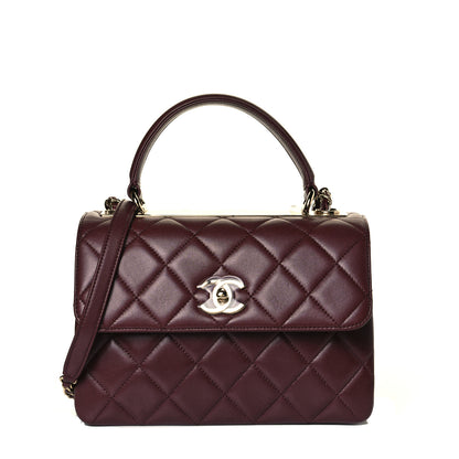 Chanel Lambskin Quilted Small Trendy CC Flap Dual Handle Bag Burgundy 1 of 6