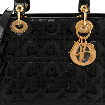Christian Dior Patent Cannage Medium Lady Dior Black 8 of 11