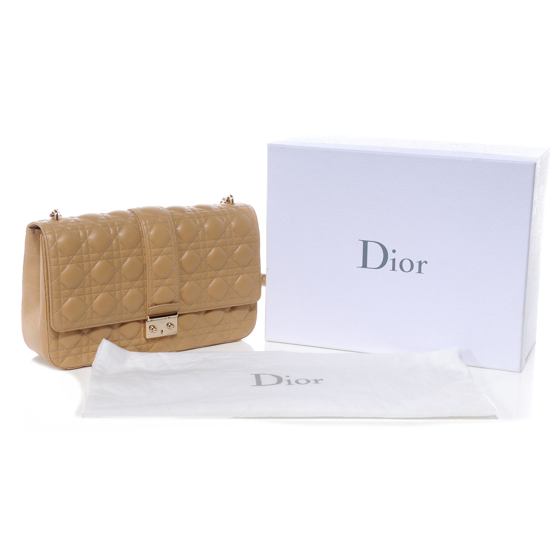 Christian Dior Lambskin Cannage Large Miss Dior Flap Beige 5 of 8