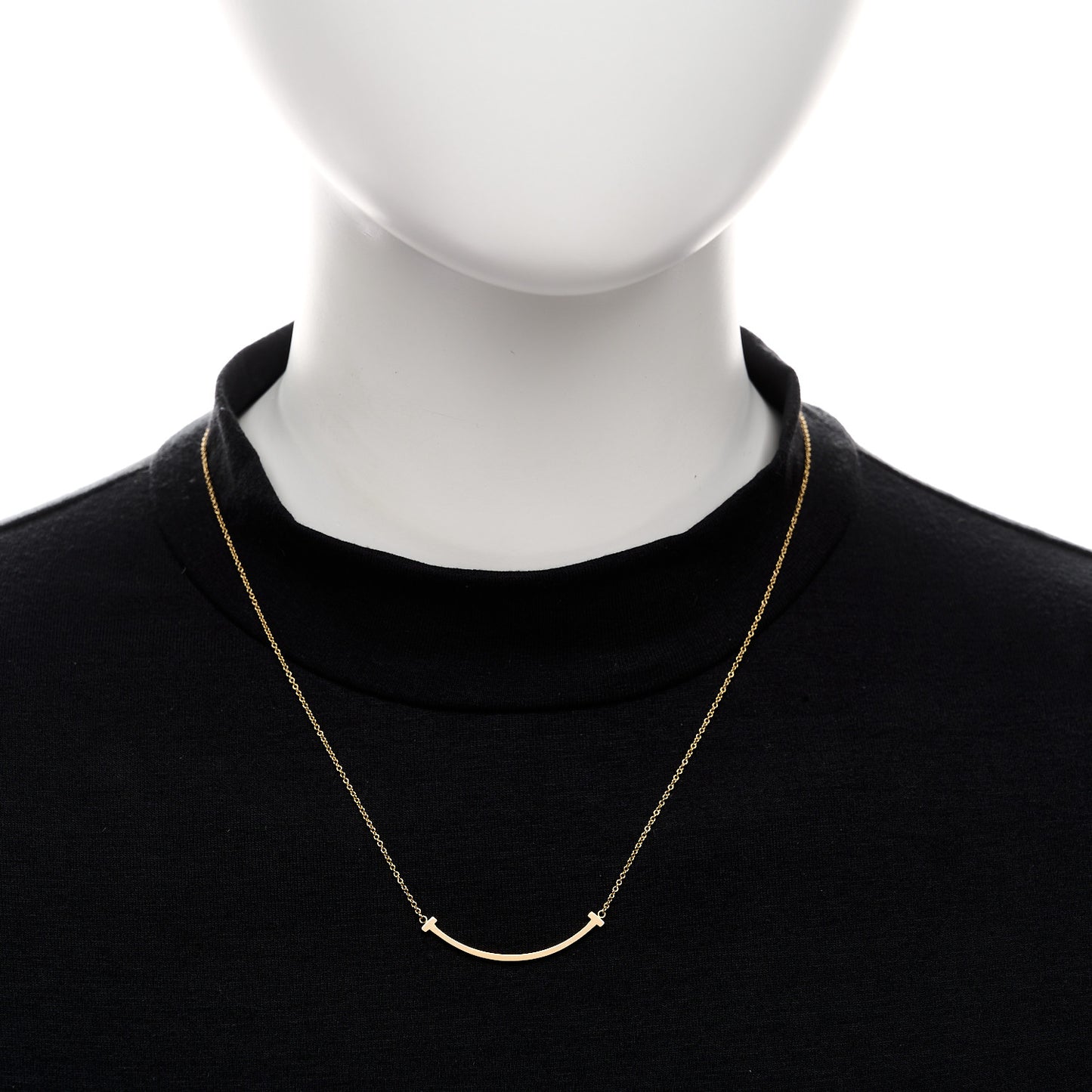 18K Rose Gold Small T Smile Pendant Necklace
