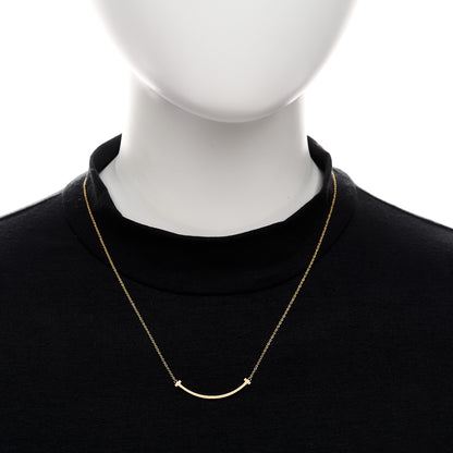 Tiffany 18K Rose Gold Small T Smile Pendant Necklace 2 of 7