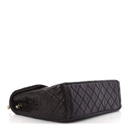 Chanel Grained Calfskin Quilted XXL Travel Flap Bag Dark Brown 4 of 12