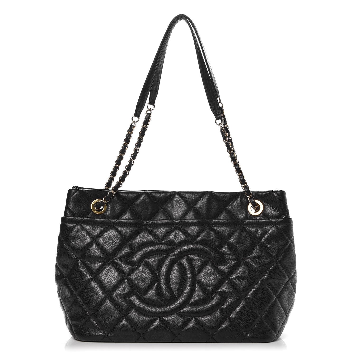 Chanel Caviar Quilted CC Timeless Soft Tote Black 1 of 8