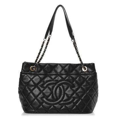Chanel Caviar Quilted CC Timeless Soft Tote Black 1 of 8