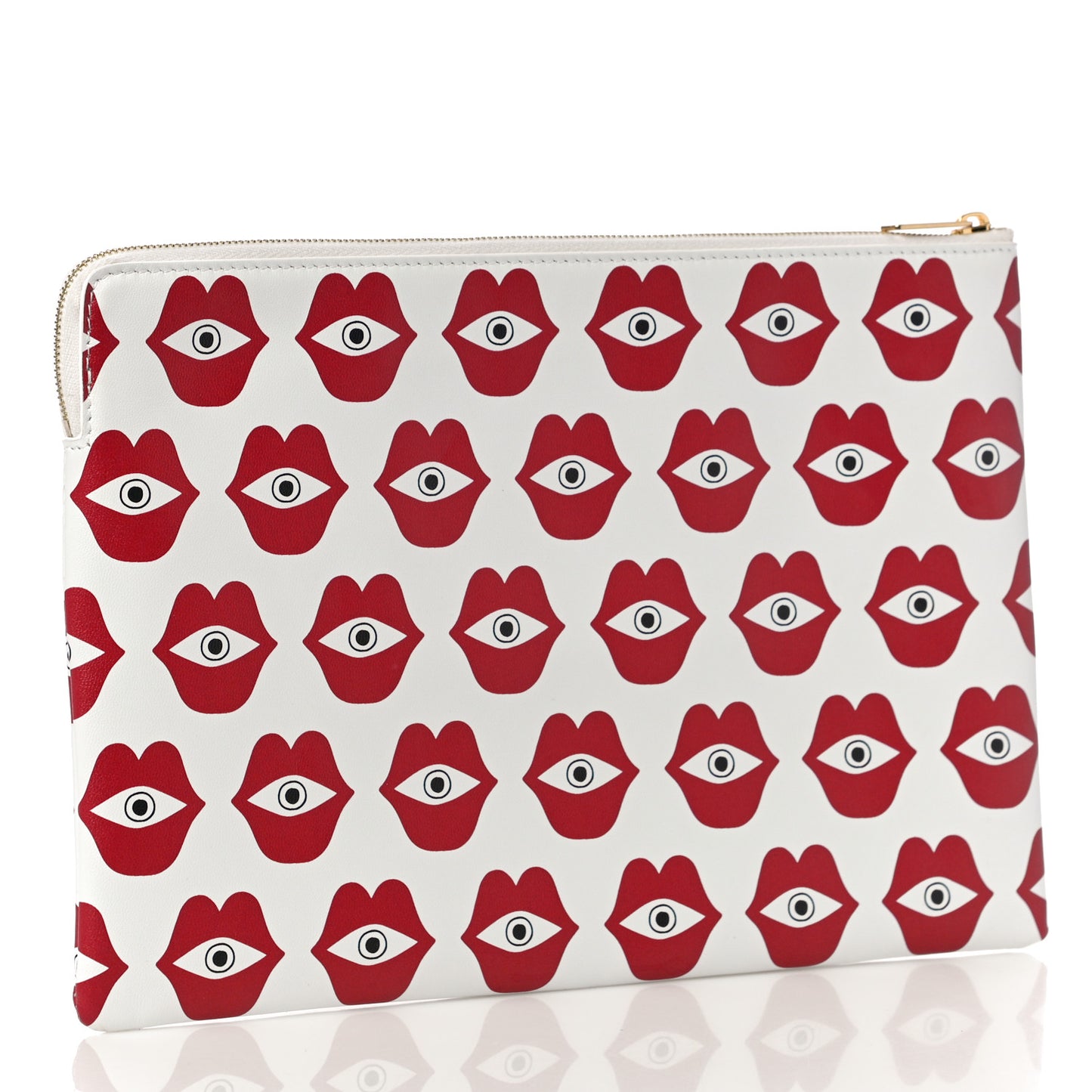 X ANNELI SANAYE HENRIKSSON Smooth Calfskin Telepathic Pouch Red White