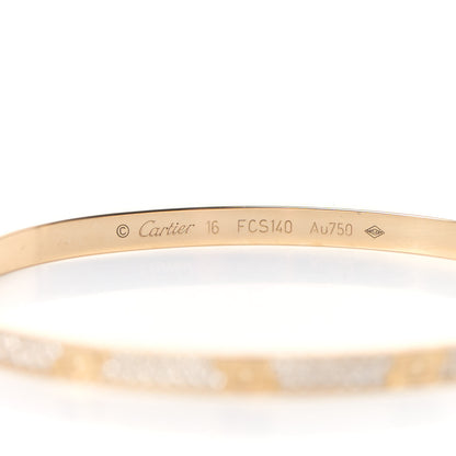 Cartier 18K Yellow Gold Diamond Small LOVE Paved Bracelet 16 4 of 6