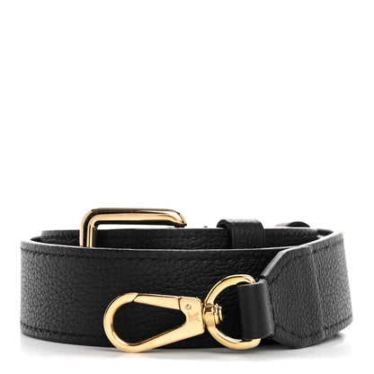 Louis Vuitton Grained Calfskin Adjustable Shoulder Strap Black 1 of 4