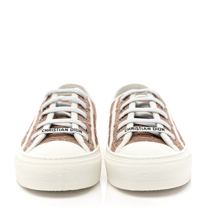 Christian Dior Canvas Cannage Embroidered Womens Walk'N'Dior Low Top Sneakers 35.5 Clay 2 of 8