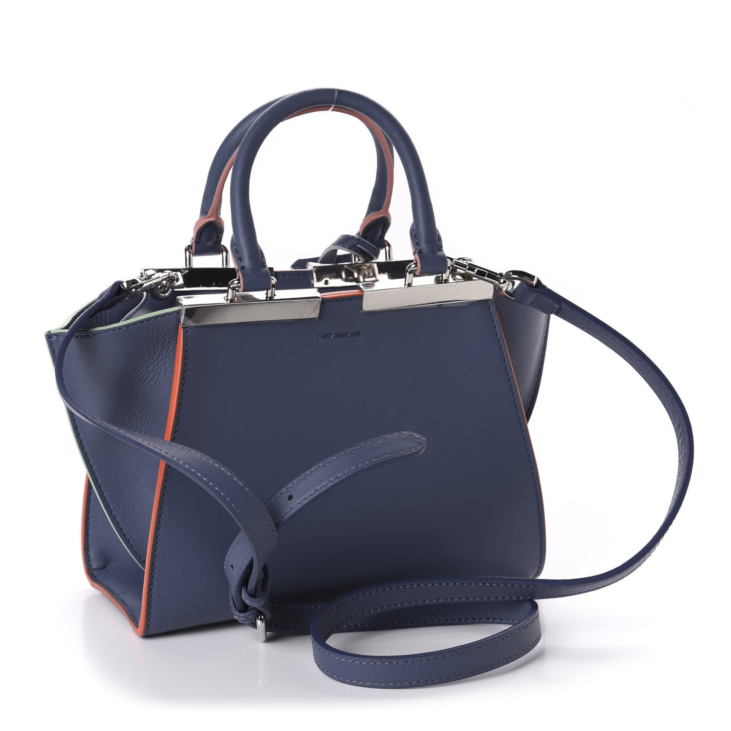 Fendi Vitello Dolce Mini 3jours Tote Mirto 2 of 9