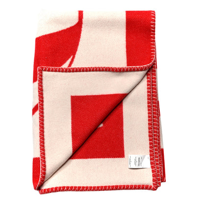 Louis Vuitton Wool Balloon Plaid Montgolf Blanket Red White 2 of 3