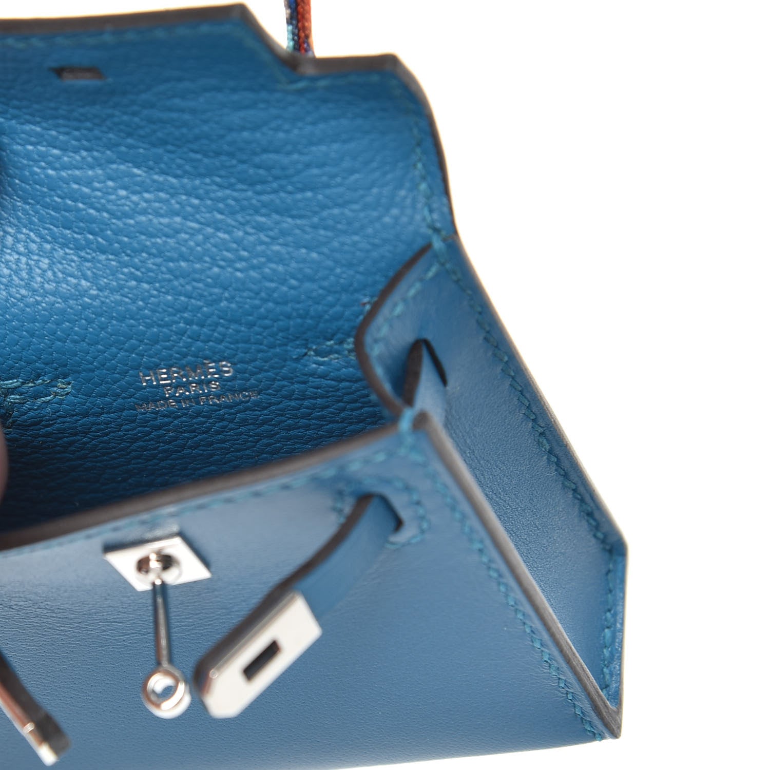 Hermes Tadelakt Mini Kelly Twilly Bag Charm Bleu Izimir 3 of 3