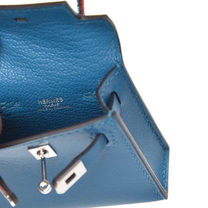 Hermes Tadelakt Mini Kelly Twilly Bag Charm Bleu Izimir 3 of 3