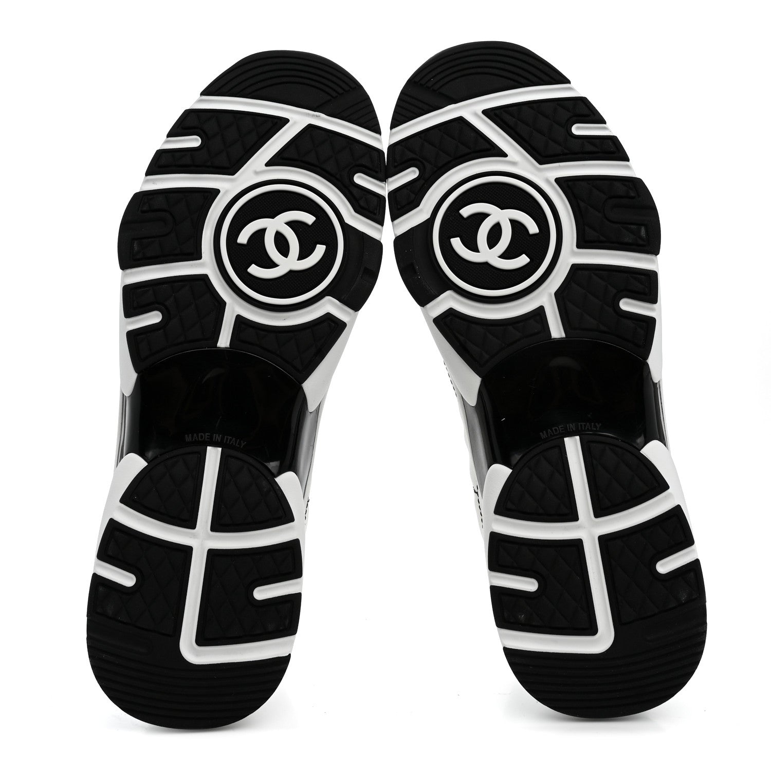 Chanel Cotton Womens CC Sneakers 41 White Black 6 of 9