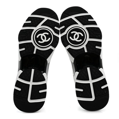 Chanel Cotton Womens CC Sneakers 41 White Black 6 of 9