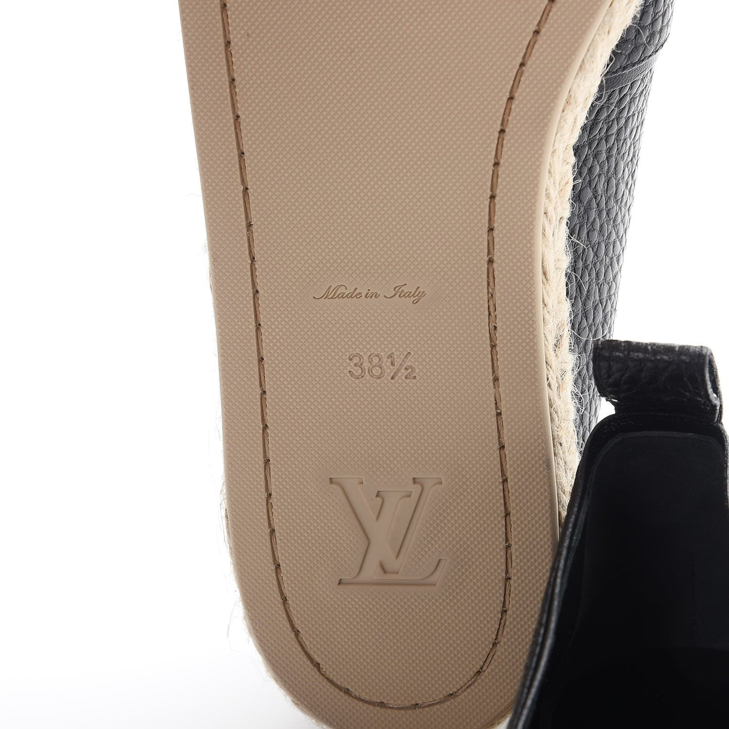 Calfskin Tropical Bloom Espadrille Flat 38.5 Black