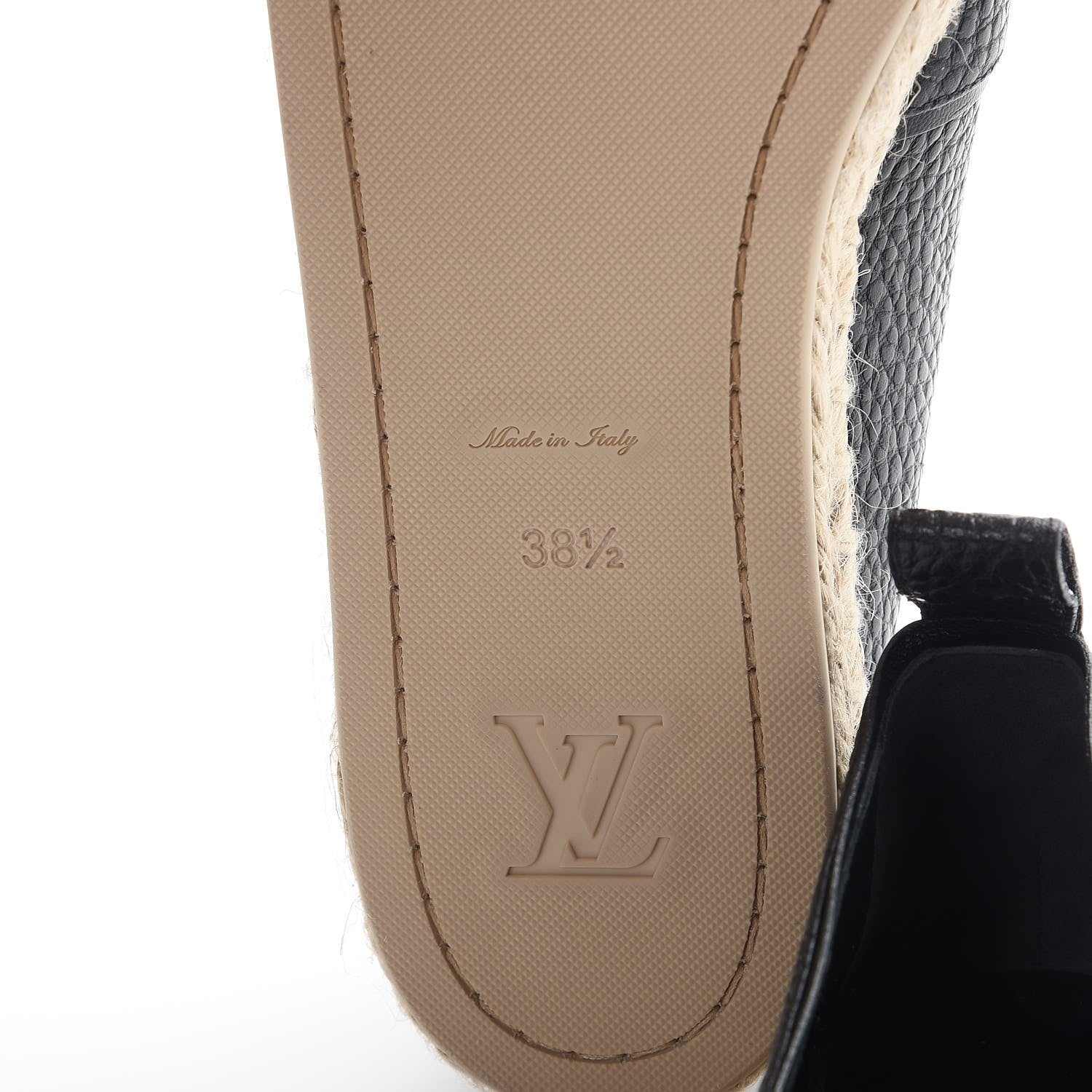 Louis Vuitton Calfskin Tropical Bloom Espadrille Flat 38.5 Black 6 of 8