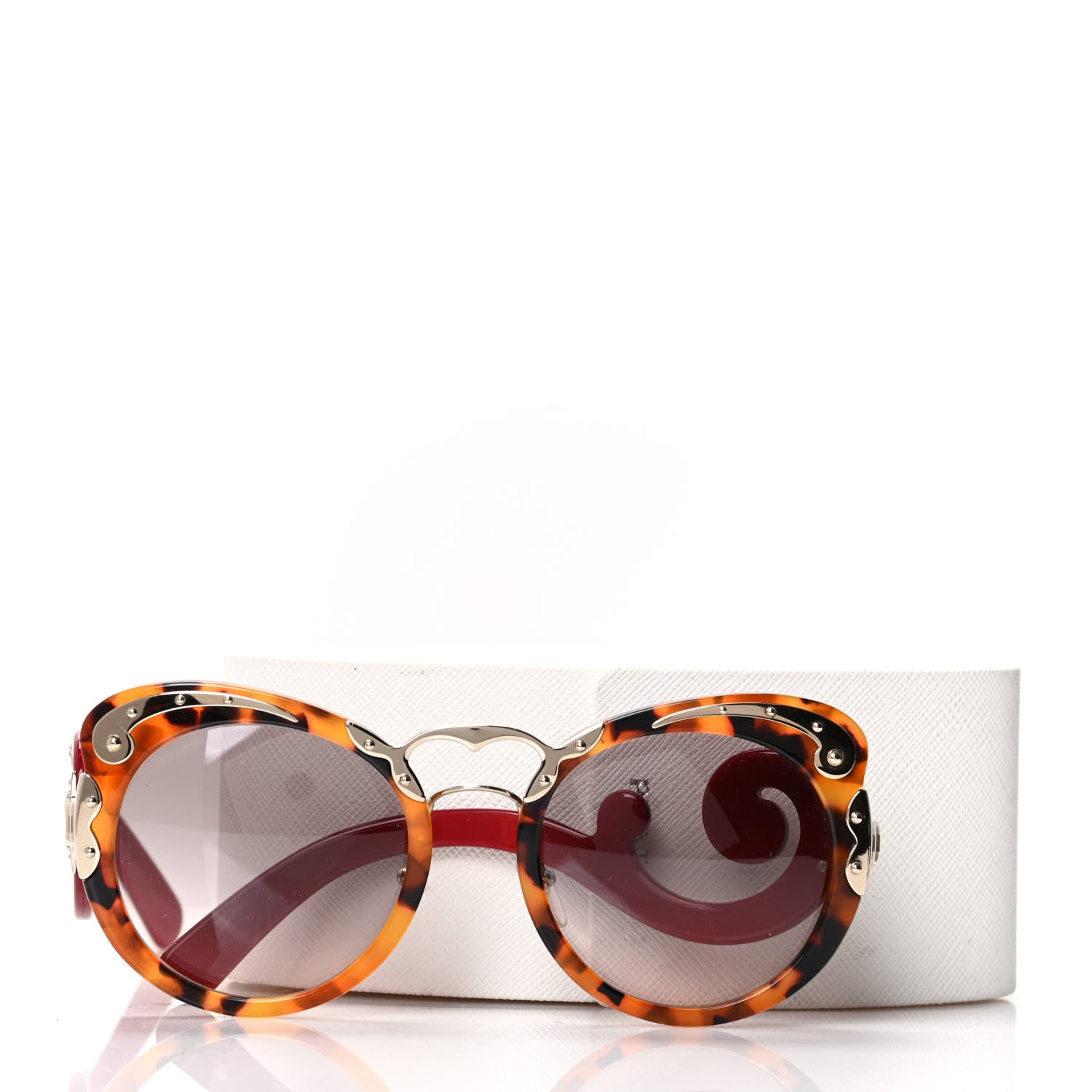 Prada Baroque Sunglasses SPR 07T Red Tortoise 8 of 8