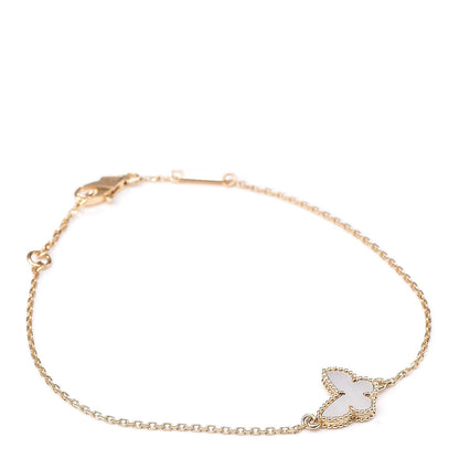 Van Cleef & Arpels 18K Yellow Gold Mother of Pearl Sweet Alhambra Butterfly Bracelet 1 of 8