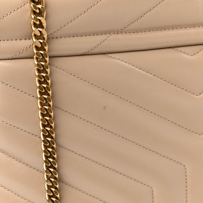 Saint Laurent Calfskin Y Quilted Monogram Medium Loulou Chain Satchel Dark Latte 14 of 15