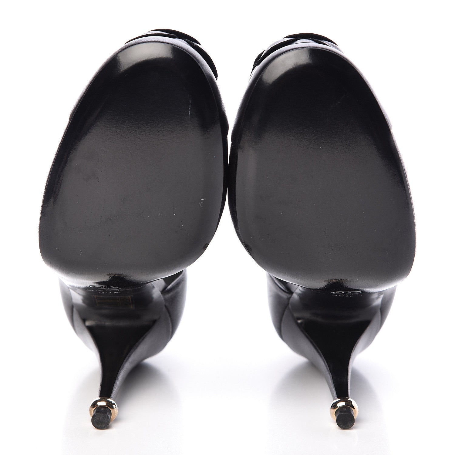 Chanel Lambskin Camellia Pumps 39.5 Black 8 of 9