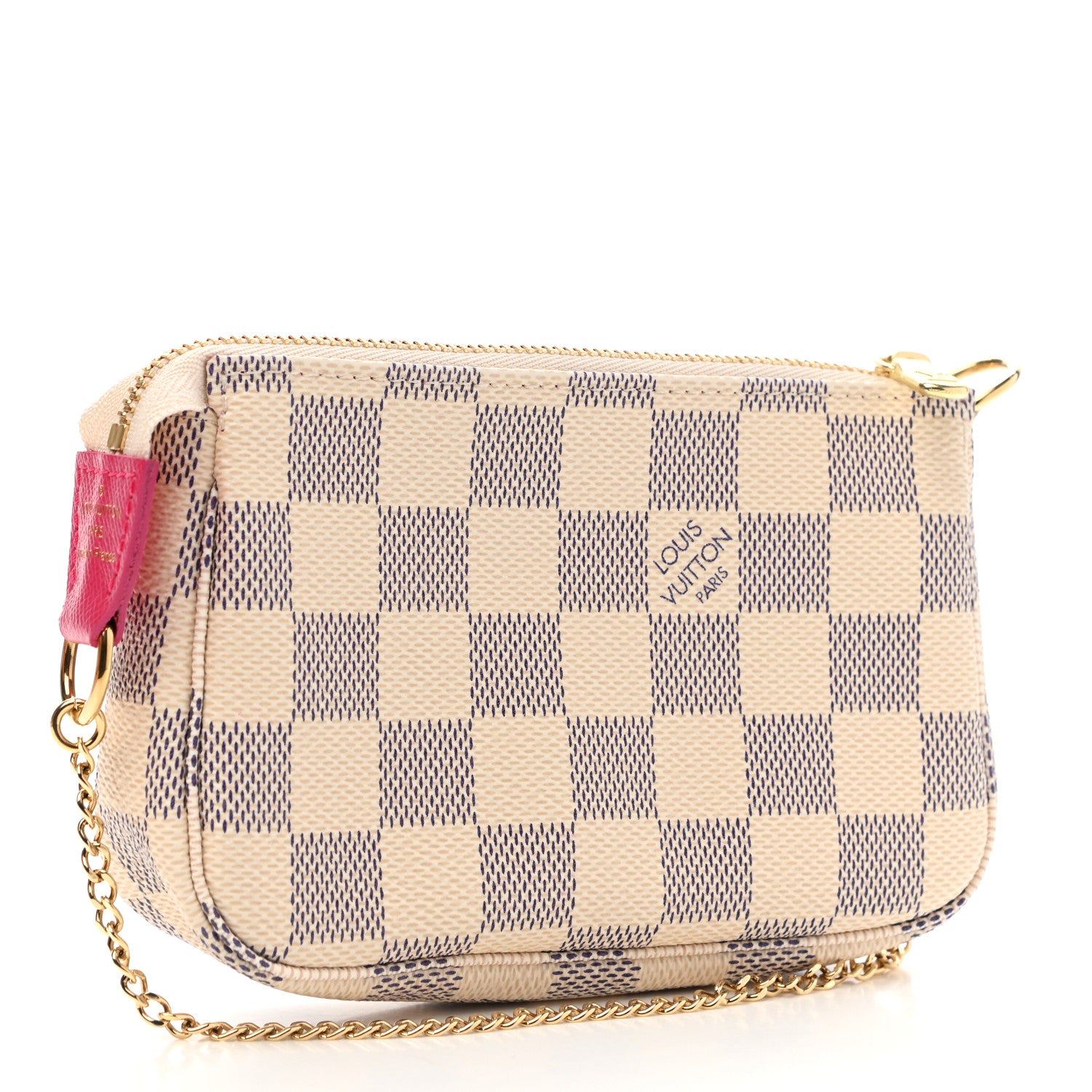 Louis Vuitton Damier Azur 2021 Christmas Animation Hollywood Mini Pochette Accessories Fuchsia 3 of 8