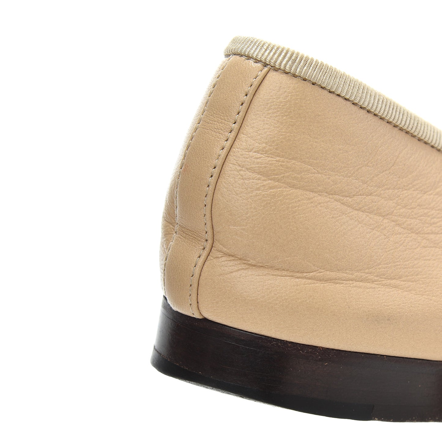 Lambskin Cap Toe CC Ballerina Flats 36.5 Beige Black