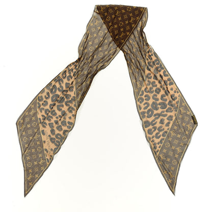 Louis Vuitton Silk Crepe Leopard Monogram Scarf 2 of 4