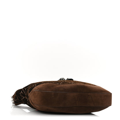 Gucci Velvet GG Monogram Web Medium Dionysus Hobo Brown 4 of 10