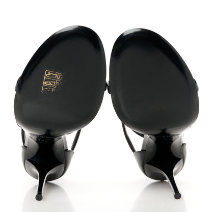 Saint Laurent Patent Cassandra 100 Ankle Strap Sandals 36.5 Black 6 of 9