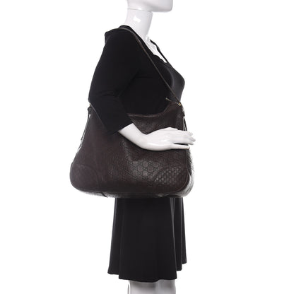 Gucci Guccissima Large Bree Hobo Dark Brown 2 of 16